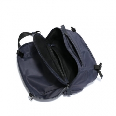Men's nylon shoulder bag with leather trims