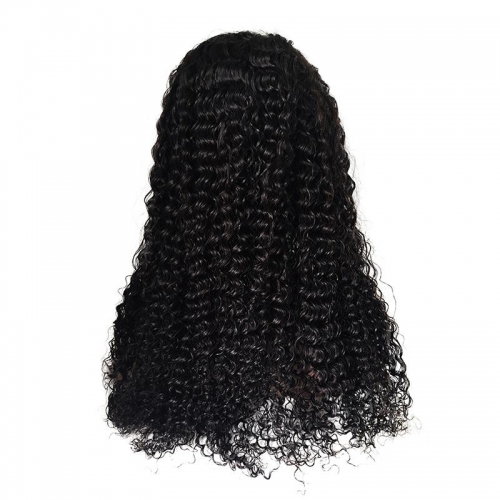 100% Virgin Hair Natural Color Lace front Wig Deep Wave with Baby Hair