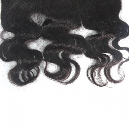 100% Human Hair Natural Color Body wave 13x4 Lace Frontal with Baby Hair