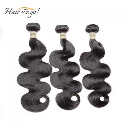 (3PCS）100% Human Hair Natural Color Body wave Bundles-9A