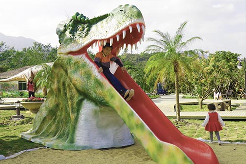 Amusement Equipment T-rex Head Slide