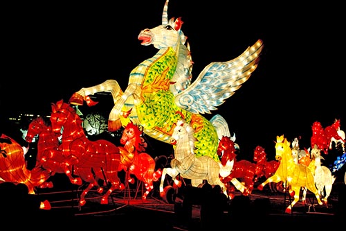 Linterna de seda del festival chino al aire libre de Navidad