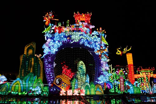 Festival de la linterna del dragón chino de decoración