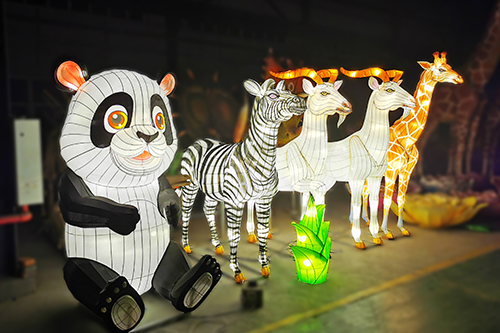 Decoración de parques temáticos Linternas de animales chinos