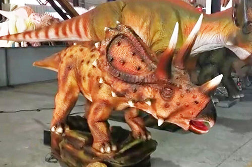 Touch Sensing Animatronic Dinosaur for Amusement Park