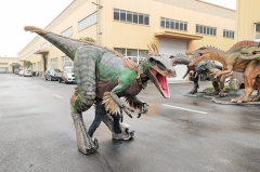 Disfraz de Velociraptor jurásico Dinosaurio liviano para caminar