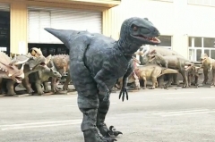 Disfraz de dinosaurio velociraptor ligero para caminar