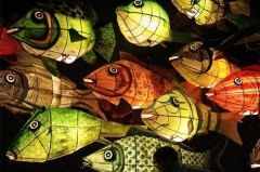 Modelo de pez linterna de arte chino para centro comercial