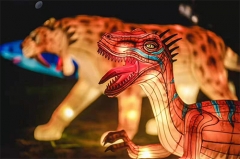 Linterna de seda china de decoración de dinosaurios