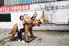 Parque infantil escultura de dinosaurio de fibra de vidrio