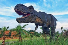 estatua mecánica de dinosaurio