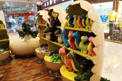 Decoración de centro comercial de exhibición de huevo de fibra de vidrio