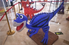 Cartoon Fiberglass Dinosaur Statue for Decoration