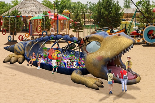Parque infantil suave modificado para requisitos particulares de la estatua de la historieta del dinosaurio