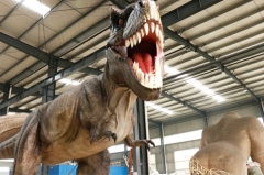 Dinosaurio T-rex de tamaño natural del parque Jurásico Animatronic