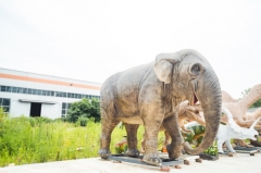 Elefante de tamaño completo animal al aire libre animal Animatronic realista del parque de atracciones