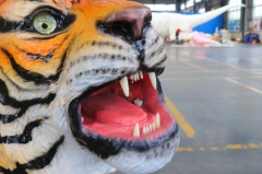 Animatronic sculpture tiger in life size