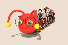 Red Caterpillar Kids Ride Train