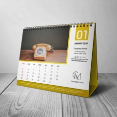 High Quality Printable Desk Stand Calendar Printed With Metal Spiral Design Printing Daily Table Calendar
