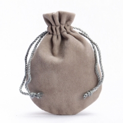 Custom Logo Printed Promotional Drawstring Jewelry Velvet Pouch Bags