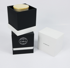 Design Luxury Logo Printed 2 Piece Rigid White Cardboard Custom Candle Packaging Box