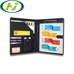 Hot Selling Wholesale Binder Leather Checkbook Covers File Folder With Zipper