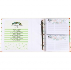 Seasoning Design 8.5x9.5 Recipe Ring Binder with 4x6 Cards and Tabbed Dividers