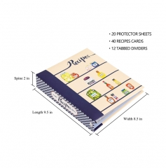 Custom Design Printed Paper Cardboard Recipe Box With 3 Ring A5 Planner Binder