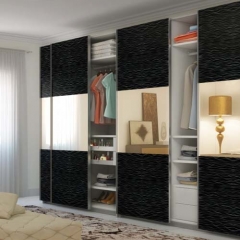 Wooden Sliding Door Bedroom Wardrobe Closet Design