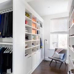 Wood open wardrobe interior design, walk in closet