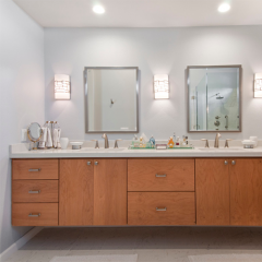 Stained maple vanity