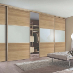 Timber tone sliding door closet