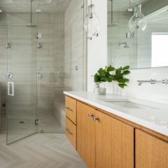 Contemporary wood tone vanity