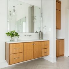 Contemporary wood tone vanity