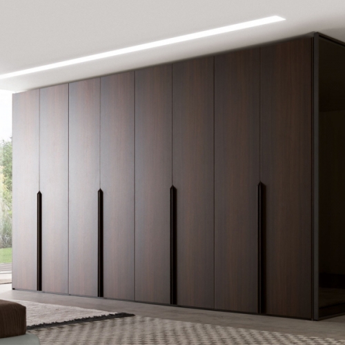 Wood tone casement wardrobe