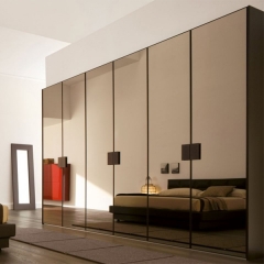 Brass color glass door closet