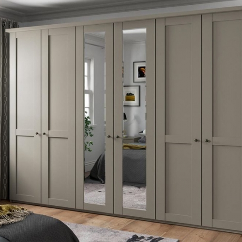 Mat painted grey shaker casement closet