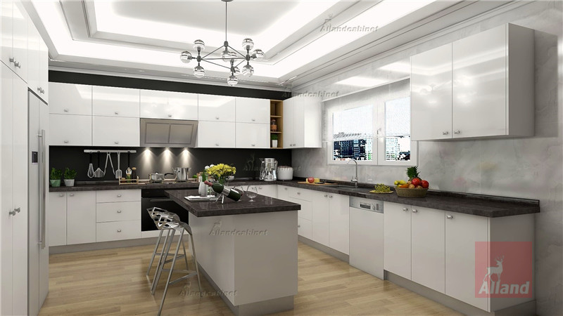 Allandcabinet modern designing pure white painting Kitchen cabinet