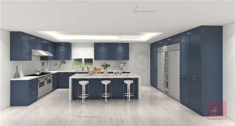 Allandcabinet Navy blue shaker kitchen cabinet