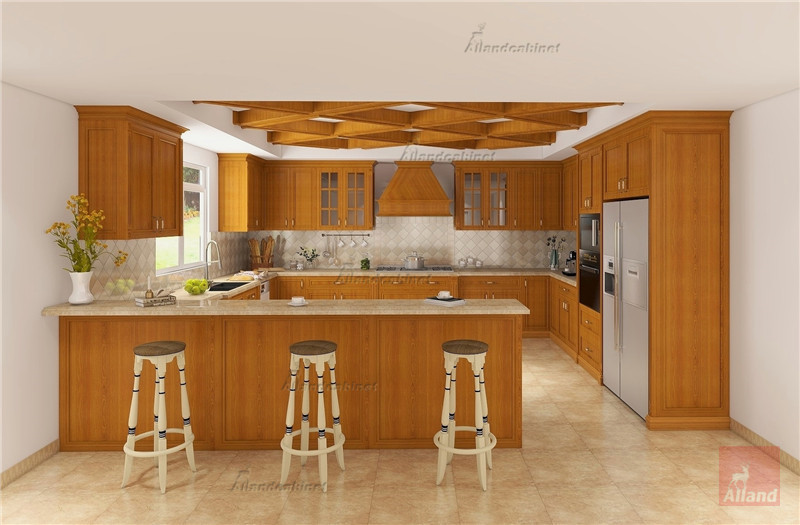 Allandcabinet framed solid pine wood kitchen cabinet