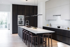 Modern design black timber tone and white lacuqer kitchen cabinet- Allandcabinet