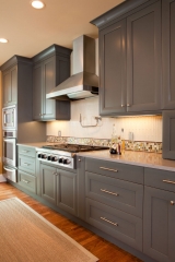 Dark grey full overlay shaker door kitchen -Allandcabinet