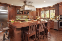 Natural timber wood traditional shaker design kitchen cabinet -Allandcabinet