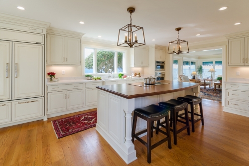 French provincial kitchen cabinets with mullion glass door accent -Allandcabinet