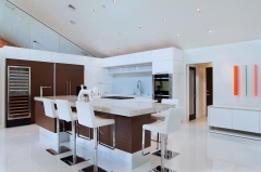 Modern design two tone kitchen design with wood grain -Allandcabinet