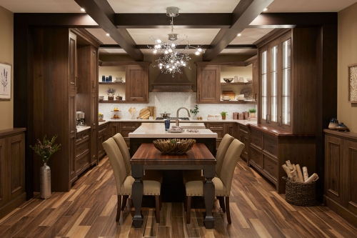 Classic framed kitchen cabinet with mullion glass door-Allandcabinet