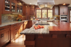 Natural timber wood traditional shaker design kitchen cabinet -Allandcabinet