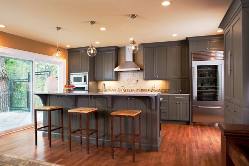 Dark grey full overlay shaker door kitchen -Allandcabinet