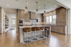 Stained solid wood kitchen cabinet with shaker door and frame -Allandcabinet