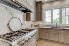 Stained solid wood kitchen cabinet with shaker door and frame -Allandcabinet